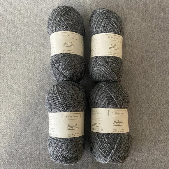 NWT Biches & Buches Le Petit Lambswool Colour Medium Grey Lot of 4 - Picture 1 of 7